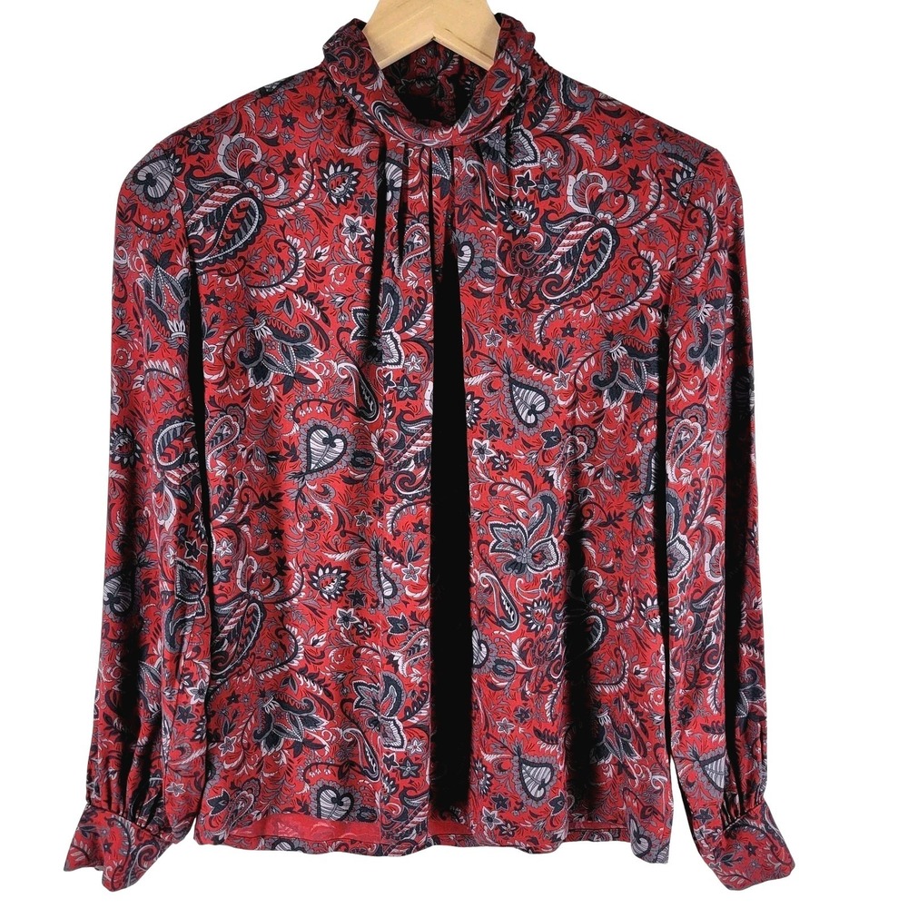 Vintage Pendleton Country Sophisticates Blouse Womens 6 Petite Wool‎ Paisley USA